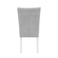 Elizaveta - Side Chair (Set of 2) - Gray Velvet, Faux Crystal Diamonds &White High Gloss Finish