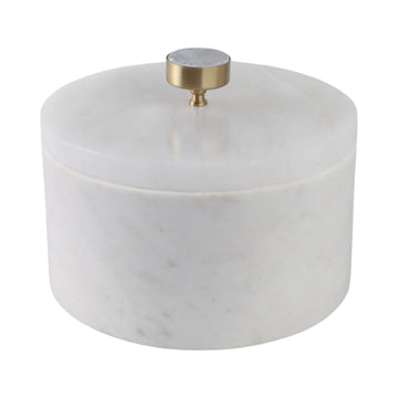 Vero Large Alabaster And Marble Box - White