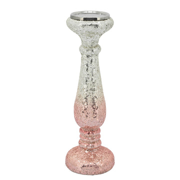 15" Crackled Candle Holder - Blush