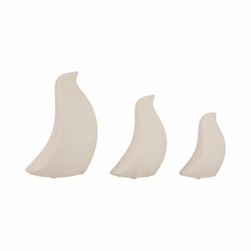 5/7/8" Corvallis Bird Statuary (Set of 3) - White