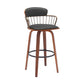 Willow - Swivel Walnut Wood Faux Leather Stool