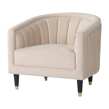 Athena Velvet Accent Chair - Tan