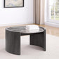 Gladstone - Round Faux Marble Top Coffee Table - Distressed Gray