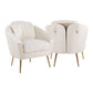 Dahlia - Accent Chair - Gold Steel And Cream Velvet