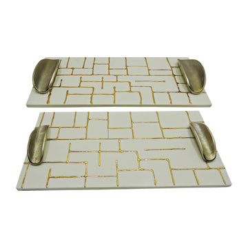 Gomez Resin Trays (Set of 2) - Gold