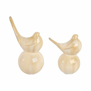 7/9" Bellevue Ceramic Bird Statuary (Set of 2) - Multi