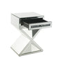 Noralie - Accent Table X-Shaped Base - Pearl Silver - Wood