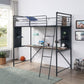 Cordelia - Twin Loft Bed - Antique Oak, Sandy Black & Dark Bronze Hand-Brushed Finish - 78"