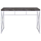 Grimma - Writing Office Desk - Rustic Gray And Chrome