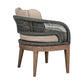 Orbit - Outdoor Patio Dining Chair - Weathered Eucalyptus / Taupe