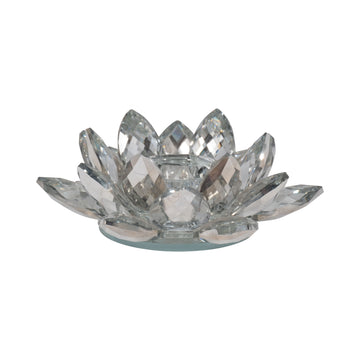 Crystal Votive Candle Holder 6" - Silver