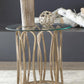 Monett - Round Glass Top Side End Table - Chocolate Chrome