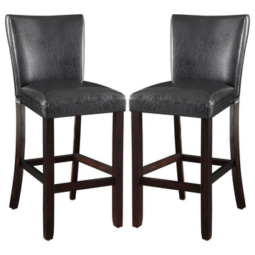 Alberton - Leatherette Upholstered Bar Chair (Set of 2) - Black