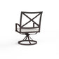 La Jolla - Swivel Dining Chair, With Self Welt - Canvas Flax / Dark Brown