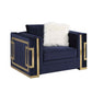 Virrux - Chair - Blue Velvet & Gold Finish