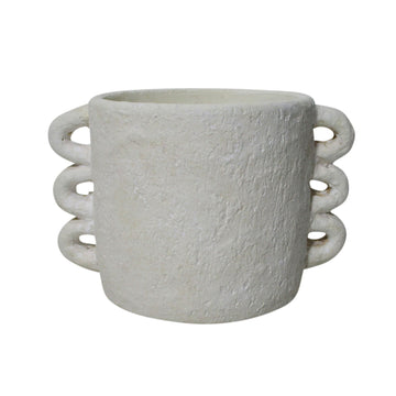 8" Arch Handle Planter - White