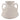 15" x 15" Wide Paper Mache Vase With Handles - White
