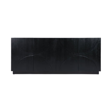 Half Circle 4-Door Cabinet - Black