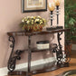 Laney - Scrollwork Entryway Sofa Console Table - Deep Merlot