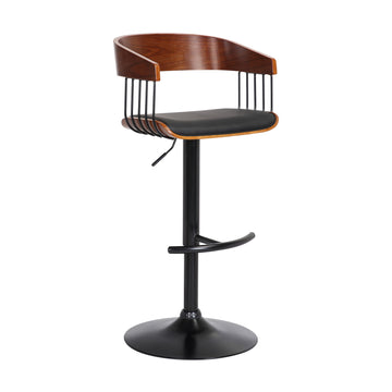 Larisa - Adjustable Walnut Wood Bar Stool