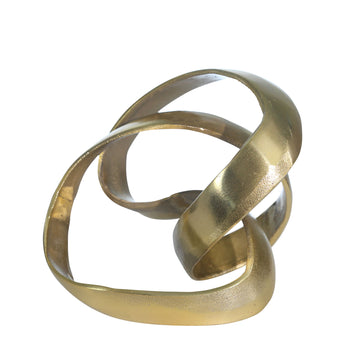 Aluminum Knot Sculpture 7" - Gold