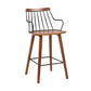 Micah - 26" Modern Counter Height Bar Stool - Walnut / Metal