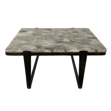 Rolla Smoky Quartz Top Coffee Table - Bronze