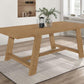 Sharon - Rectangular Trestle Base Dining Table - Blue And Brown