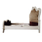 Versailles II - Queen Bed - Vintage Gray PU & Bone White Finsih