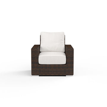 Montecito - Club Chair, With Self Welt - Canvas Flax / Dark Brown