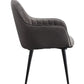 Caspian - Side Chair (Set of 2) - Dark Gray Fabric & Black Finish