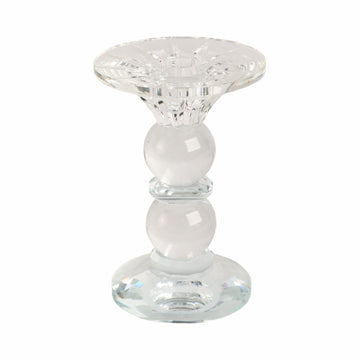 5" Bubble Crystal Candle Holder With Taper - Clear