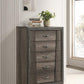 Janine - 5-Drawer Bedroom Chest - Gray