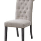 Yabeina - Side Chair (Set of 2) - Beige Linen & Gray Finish