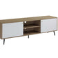 Wafiya - TV Stand - Rustic Oak, White & Black Finish