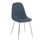 Pebble - Chair - Chrome And Blue Fabric (Set of 2)