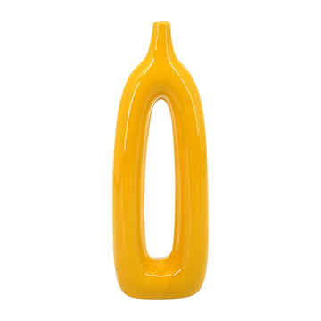 Open Cut-Out Vase - Mustard Gold