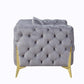 Jelanea - Sofa - Gray Velvet & Gold Finish