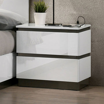 Birsfelden - Nightstand With USB - White