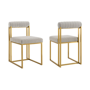 Anastasia - Dining Chair (Set of 2) - Gold Brushed / Taupe