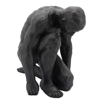 Resin Kneeling Man 16" - Black