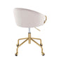 Claire - Task Chair - Gold Metal And Silver Velvet