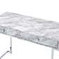 Tigress - Writing Desk - White Printed Faux Marble & Chrome Finish