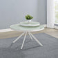 Briggs - Round Marble Printed Glass Top Coffee Table