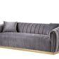 Elchanon - Sofa - Gray Velvet & Gold Finish