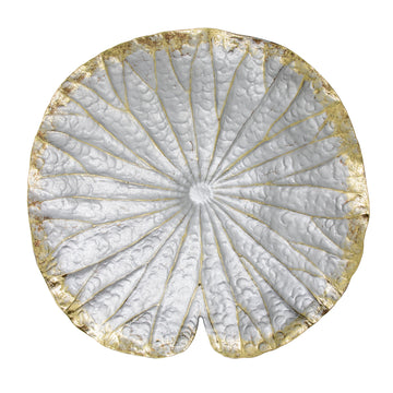 Polyresin Lotus Wall Decor 19" - Silver / Gold