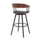 Athena - Swivel Walnut Metal Stool