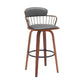 Willow - Swivel Walnut Wood Faux Leather Stool