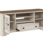 Florian - TV Stand - Oak & Antique White Finish