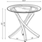 Brooke - Round Glass Top Side End Table Metal Base